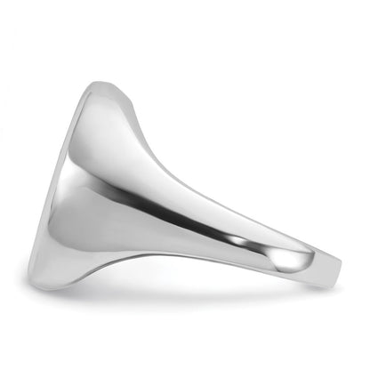 14K Weißgold Herren-Ring mit ovalem Onyx