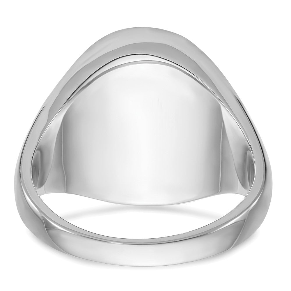 14K Weißgold Herren-Ring mit ovalem Onyx