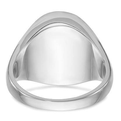 14K Weißgold Herren-Ring mit ovalem Onyx