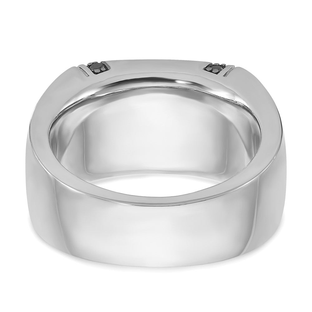 14K Weißgold Herren Onyx und 1/4 Karat Schwarz Diamant Komplett Ring