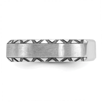 14K Weißgold mit Schwarzrhodinierung Herren Ring mit Diamant, satiniert, komplett