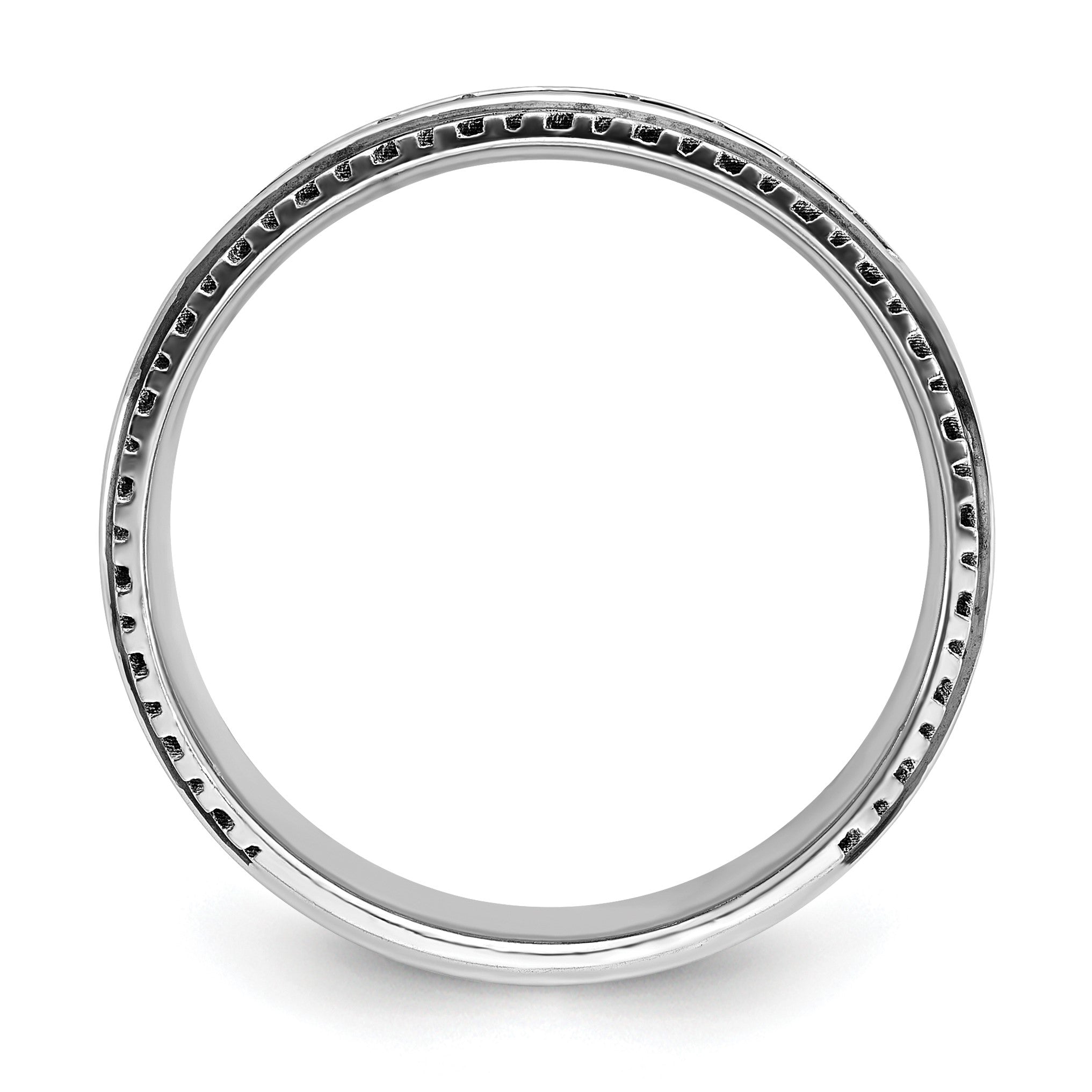 14K Weißgold mit Schwarzrhodium Herren-Siegelring, satiniert, 0,2K Diamanten