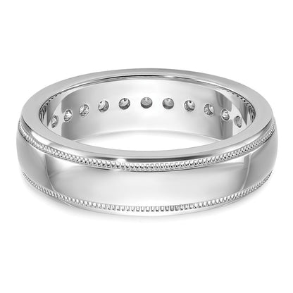14K Weißgold Herren Ring mit 0,5K Diamant und Milgrain-Fassung