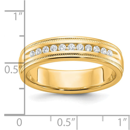 10K Gelbgold Ibgoodman Herren Poliert und Milgrain 11-stone 1/4 Karat A Qualität Diamant Ring