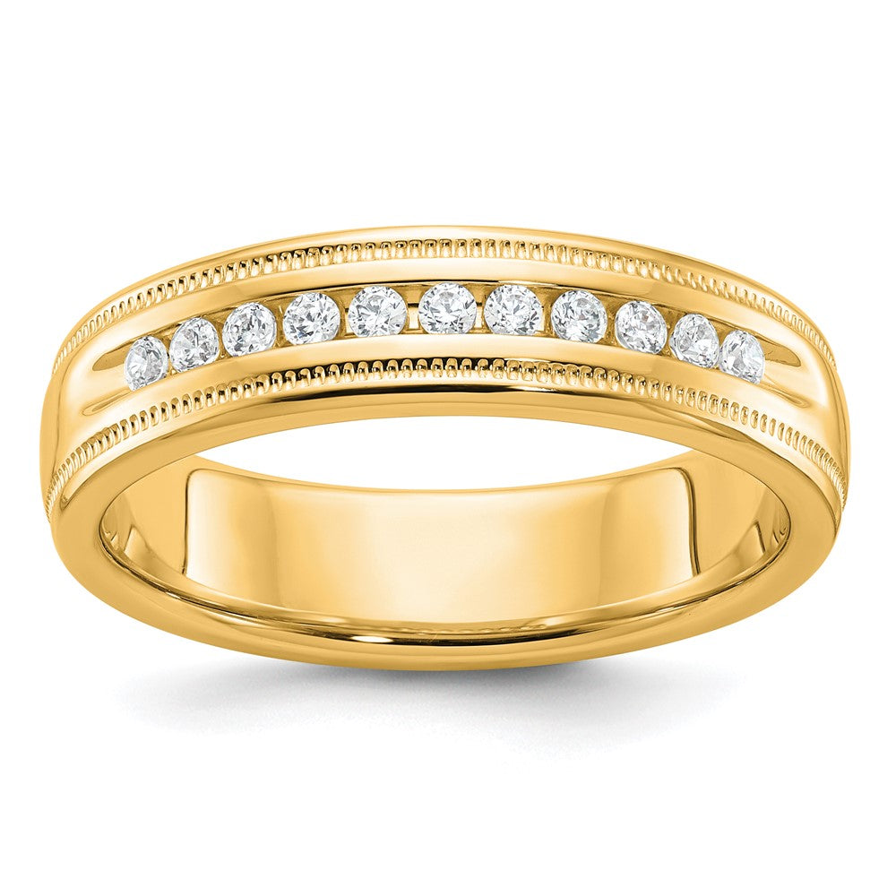 10K Gelbgold Ibgoodman Herren Poliert und Milgrain 11-stone 1/4 Karat A Qualität Diamant Ring