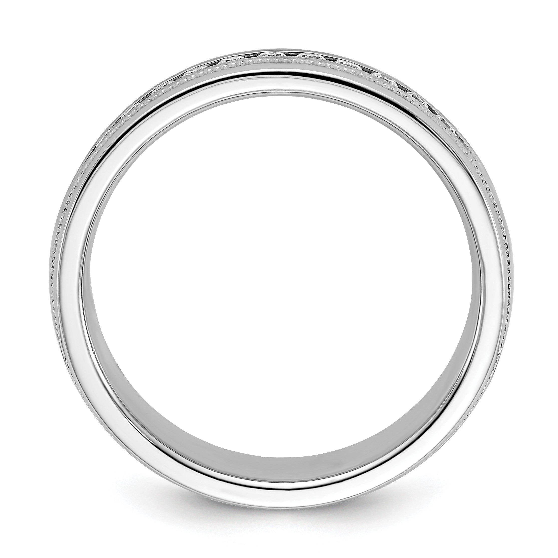 14K Weißgold Herren-Ring mit Milgrain-Rand und 0,25 ct. Diamanten