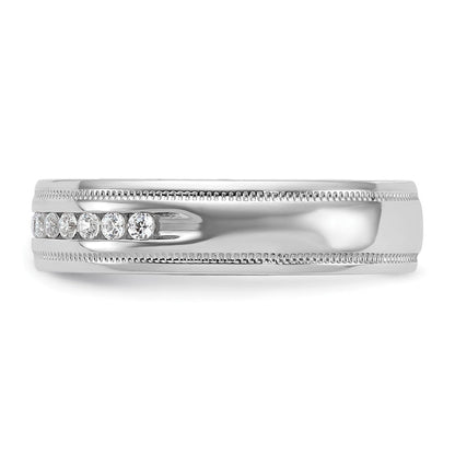 14K Weißgold Herren-Ring mit Milgrain-Rand und 0,25 ct. Diamanten