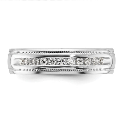14K Weißgold Herren-Ring mit Milgrain-Rand und 0,25 ct. Diamanten