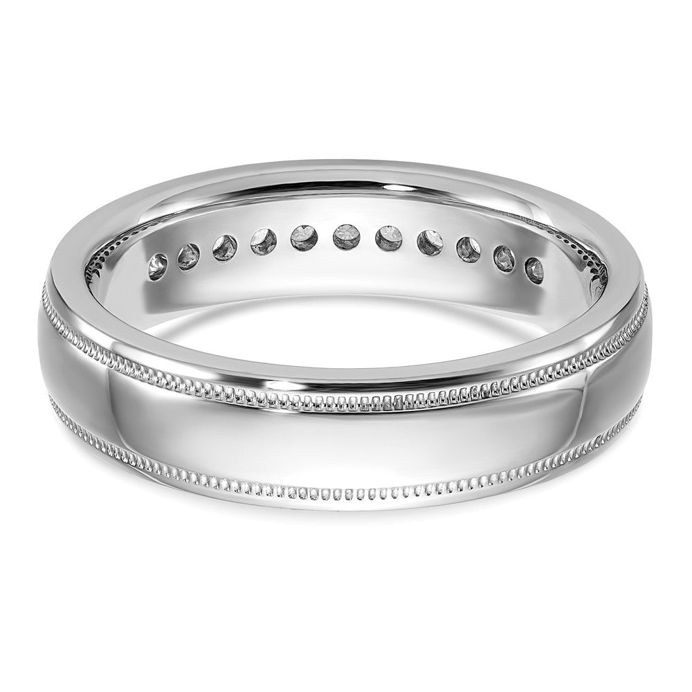 14K Weißgold Herren-Ring mit Milgrain-Rand und 0,25 ct. Diamanten