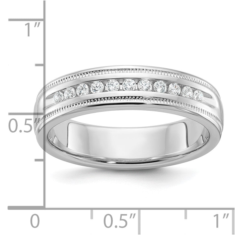 14K Weißgold Herren-Ring mit Milgrain-Rand und 0,25 ct. Diamanten