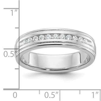 14K Weißgold Herren-Ring mit Milgrain-Rand und 0,25 ct. Diamanten