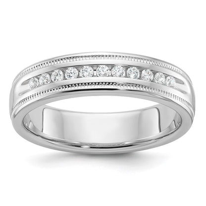 14K Weißgold Herren-Ring mit Milgrain-Rand und 0,25 ct. Diamanten