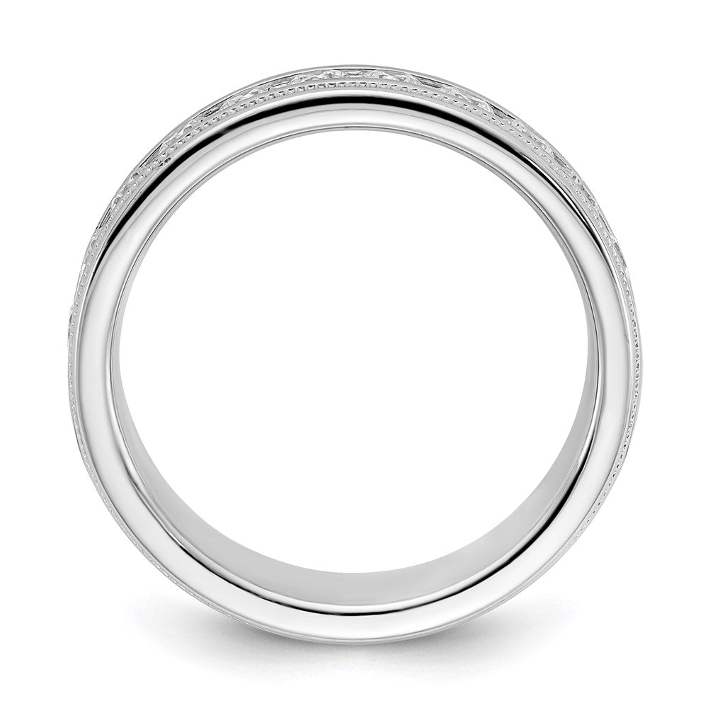 14K Weißgold 1 ct. Laborgezüchteter Diamant VS/SI+ G+ Polierter und Milgrain-verzierter Elf-Stein Herrenring