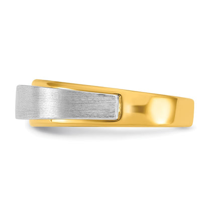 14K Bicolor Herrenring mit 0,07 ct. Labordiamant, VS/SI+ G+, poliert und satiniert