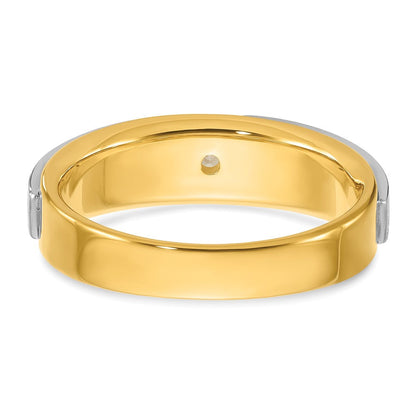 14K Bicolor Herrenring mit 0,07 ct. Labordiamant, VS/SI+ G+, poliert und satiniert