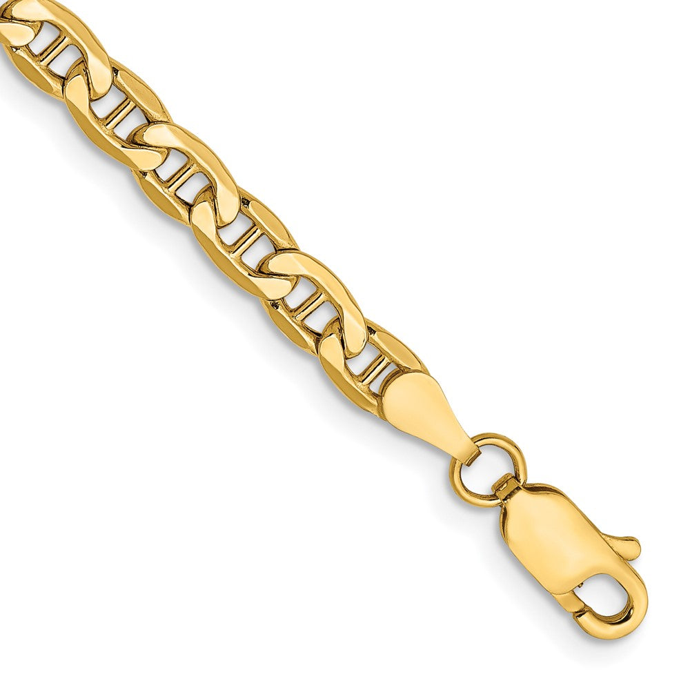14K Gelbgold 4mm Halbmassiv Anker Kette Fußkettchen
