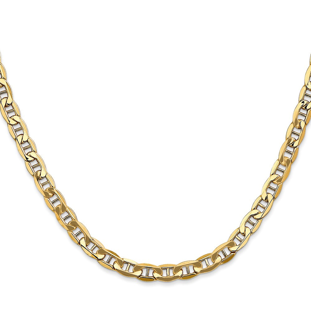14K Gelbgold 4.75mm Halbmassiv Anker mit Karabinerverschluss Halskette