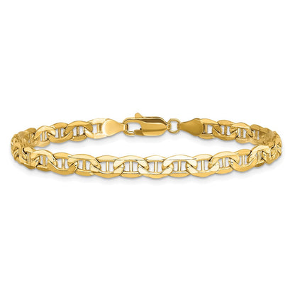 14K Gelbgold 4.75mm Halbmassiv Anker mit Karabinerverschluss Gliederarmband