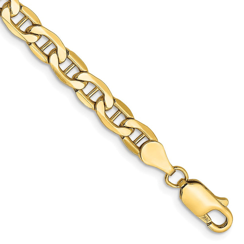 14K Gelbgold 4.75mm Halbmassiv Anker Kette Fußkettchen