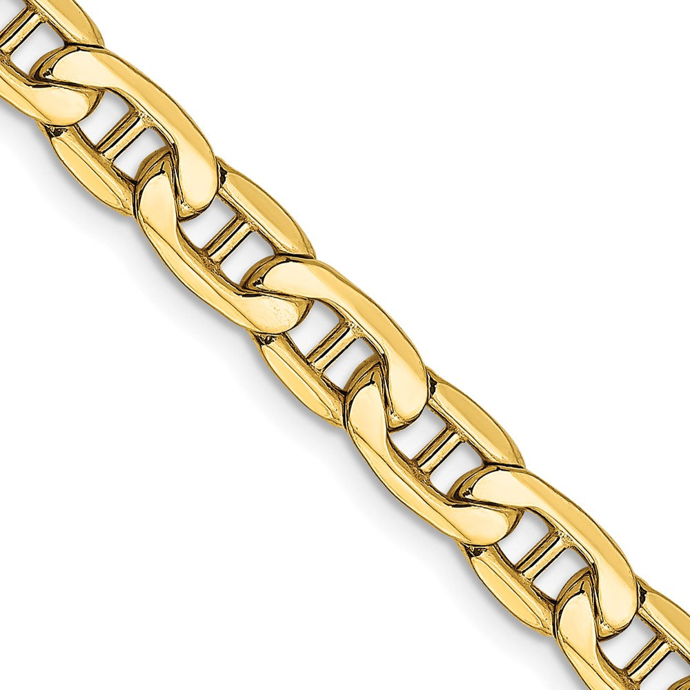 14K Gelbgold 5.5mm Halbmassiv Anker mit Karabinerverschluss Halskette