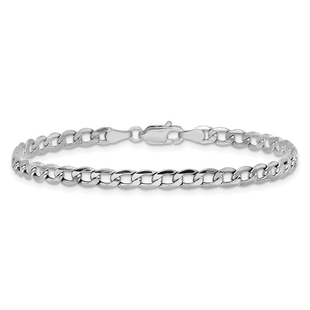 14K Weißgold 3.35mm Halbmassiv Panzer mit Karabinerverschluss Kette Fußkettchen