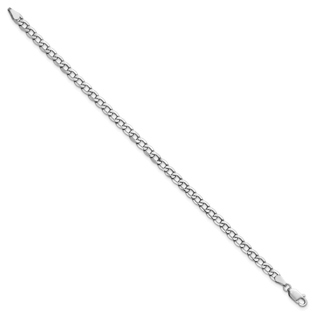 14K Weißgold Wg 4.3mm Halbmassiv Panzer Kette Fußkettchen