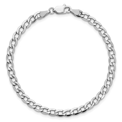 14K Weißgold Wg 4.3mm Halbmassiv Panzer Kette Fußkettchen