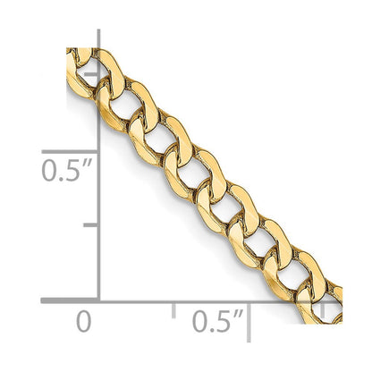 14K Gelbgold 4.3mm Halbmassiv Panzer mit Karabinerverschluss Kette Fußkettchen