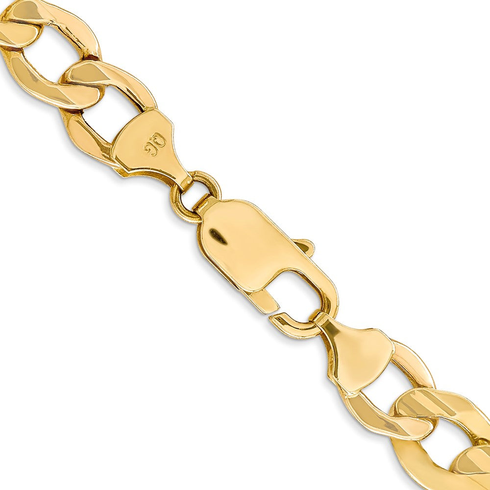14K Gelbgold 9mm Halbmassiv Panzer mit Karabinerverschluss Halskette