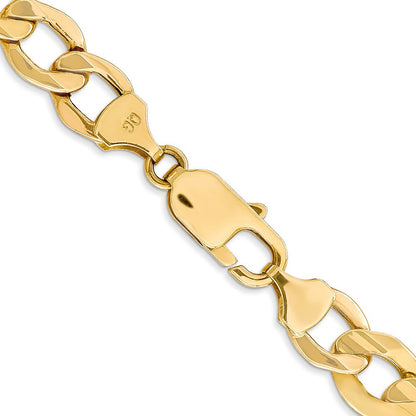 14K Gelbgold 9mm Halbmassiv Panzer mit Karabinerverschluss Halskette