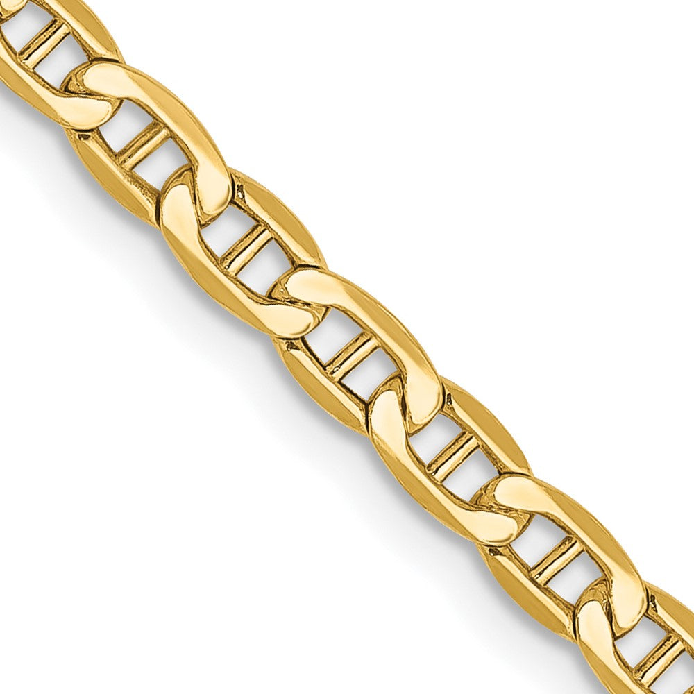 14K Gelbgold 3.2mm Halbmassiv Anker mit Karabinerverschluss Halskette