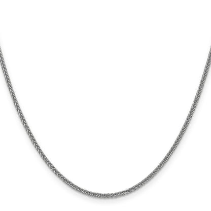 14K Weißgold 2mm Halbmassiv 3-wire Weizen mit Karabinerverschluss Halskette