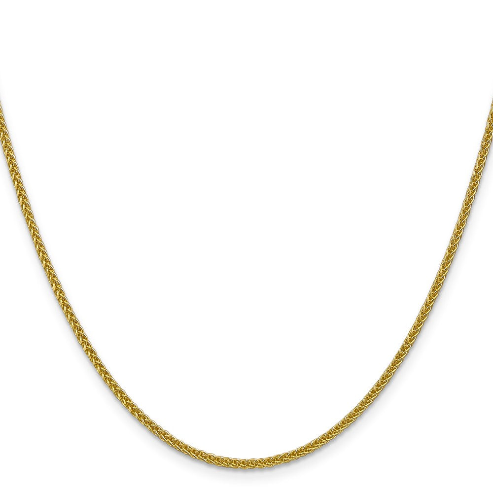 14K Gelbgold 2mm Halbmassiv 3-wire Weizen mit Karabinerverschluss Halskette