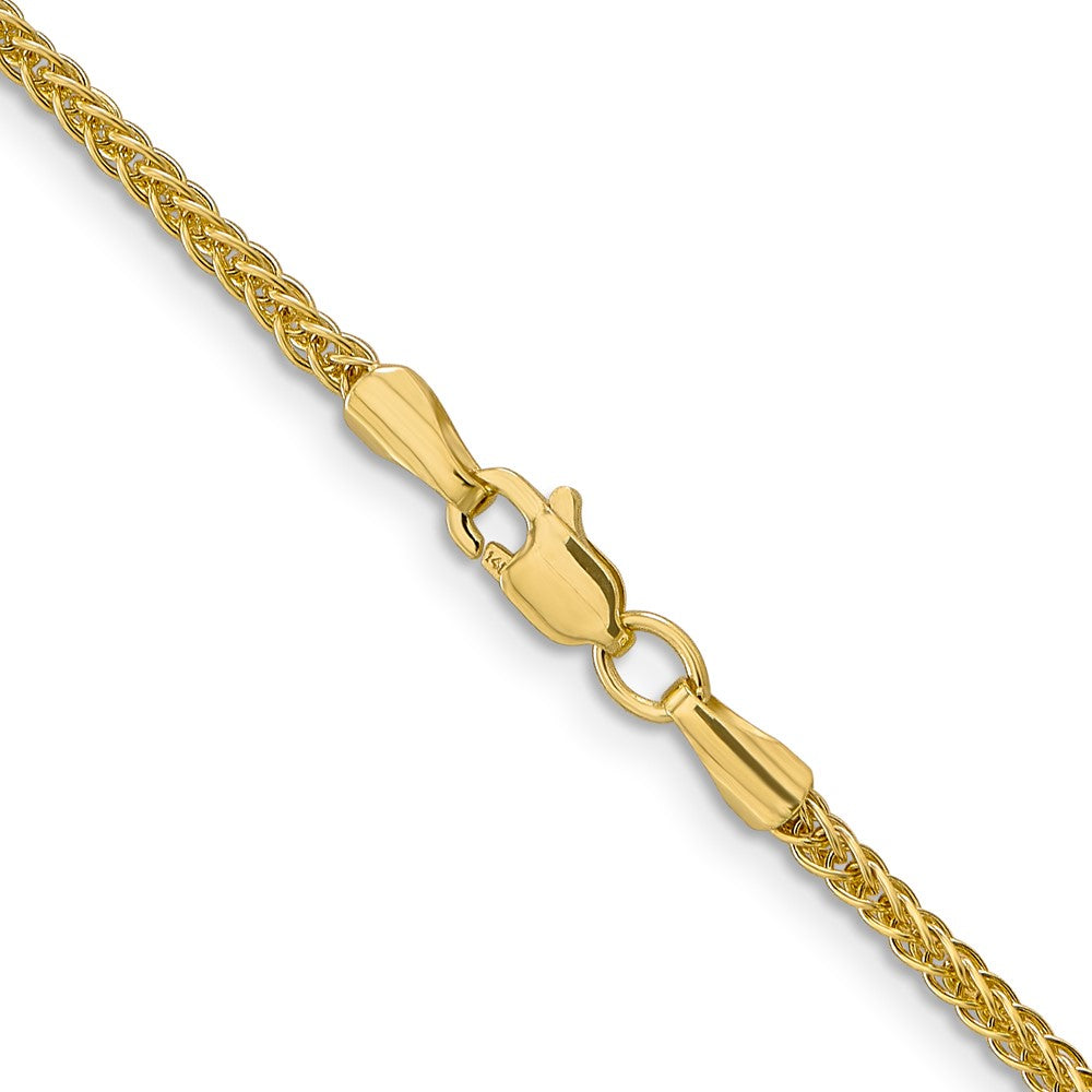14K Gelbgold 2mm Halbmassiv 3-wire Weizen mit Karabinerverschluss Halskette