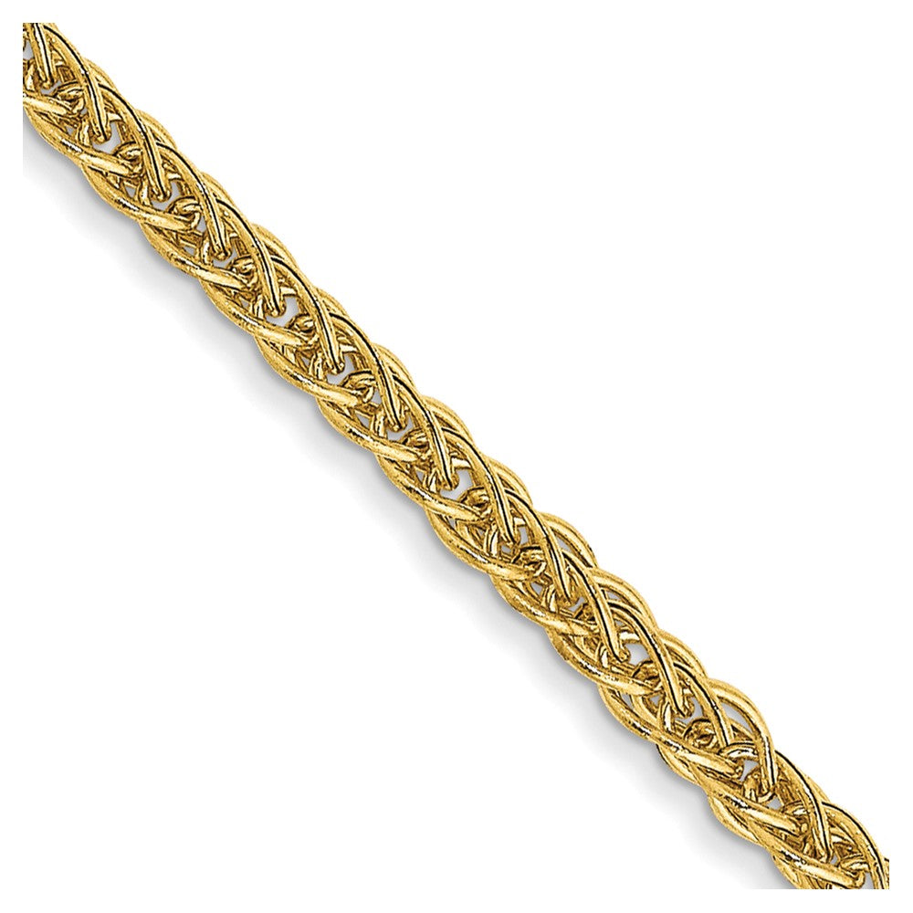 14K Gelbgold 2mm Halbmassiv 3-wire Weizen mit Karabinerverschluss Halskette