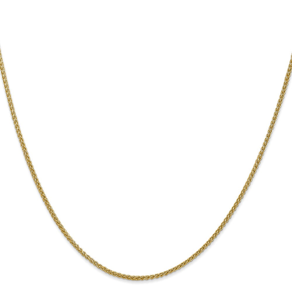 14K Gelbgold 1.55mm Halbmassiv Weizen mit Karabinerverschluss Halskette