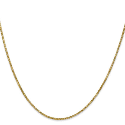 14K Gelbgold 1.55mm Halbmassiv Weizen mit Karabinerverschluss Halskette