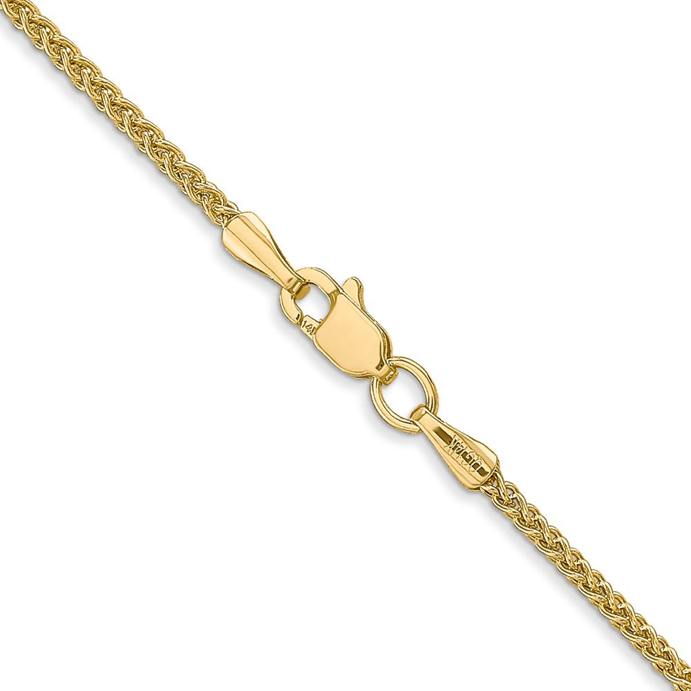 14K Gelbgold 1.55mm Halbmassiv Weizen mit Karabinerverschluss Halskette