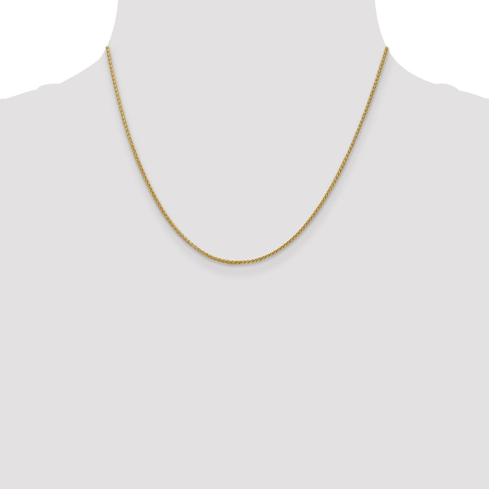 14K Gelbgold 1.55mm Halbmassiv Weizen mit Karabinerverschluss Halskette