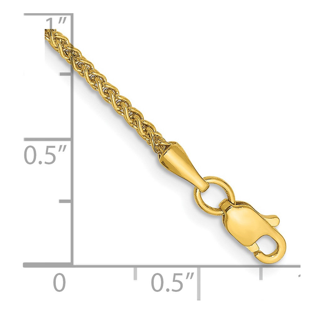 14K Gelbgold 1.55mm Halbmassiv Weizen mit Karabinerverschluss Kette Fußkettchen