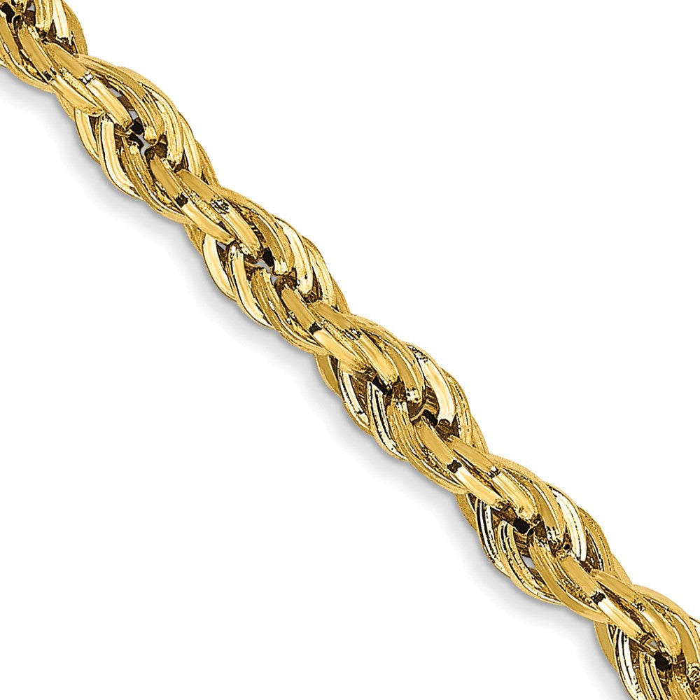 14K Gelbgold 3mm Halbmassiv Kordel mit Karabinerverschluss Halskette