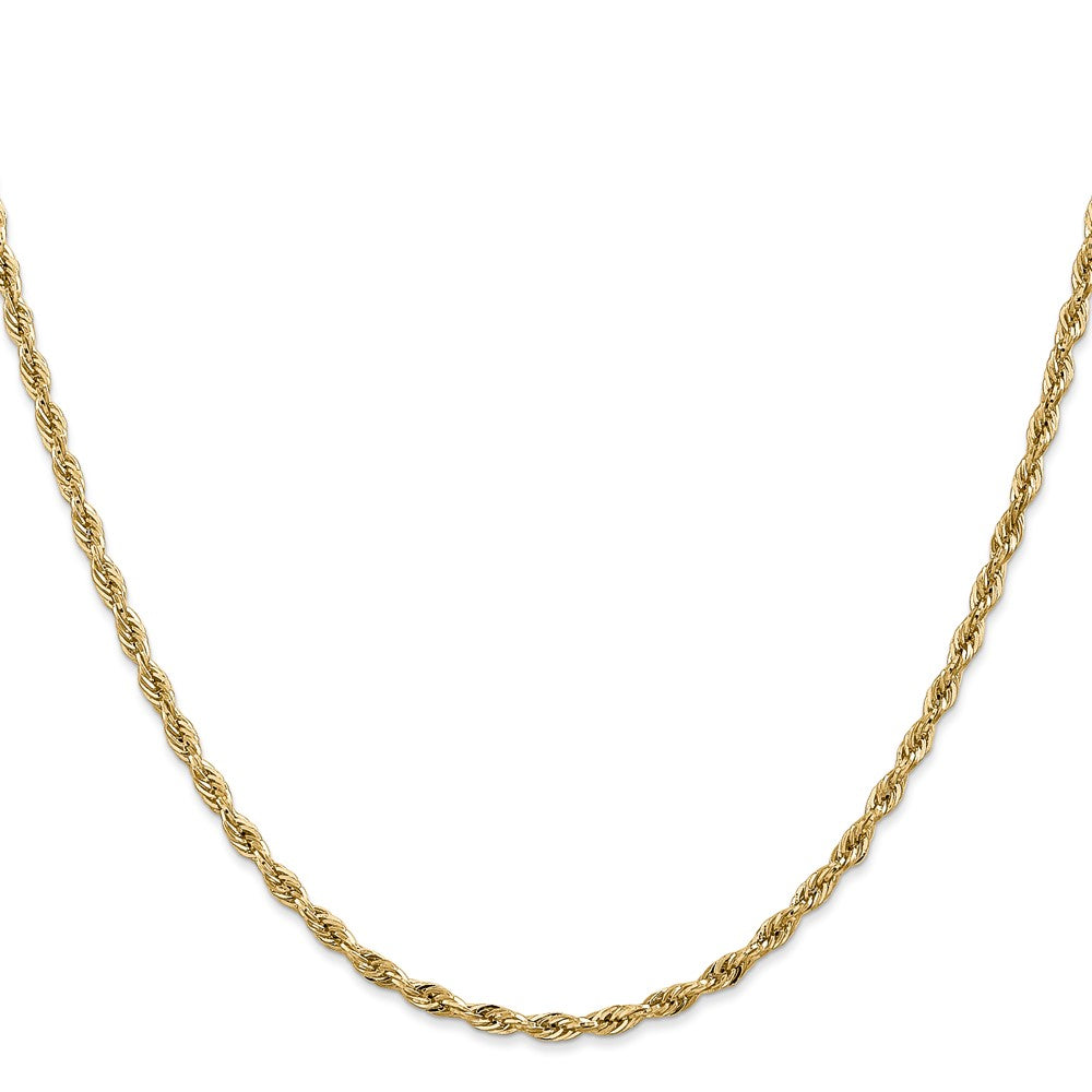 14K Gelbgold 2.8mm Halbmassiv Kordel mit Karabinerverschluss Halskette
