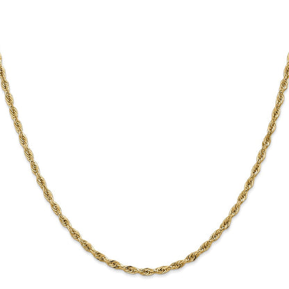 14K Gelbgold 2.8mm Halbmassiv Kordel mit Karabinerverschluss Halskette