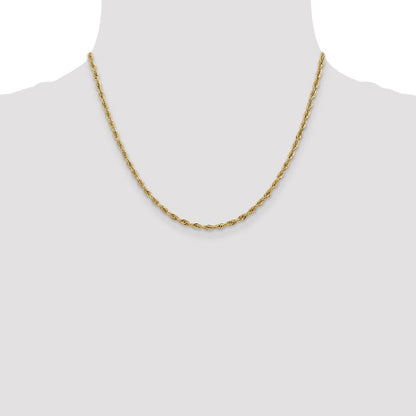 14K Gelbgold 2.8mm Halbmassiv Kordel mit Karabinerverschluss Halskette