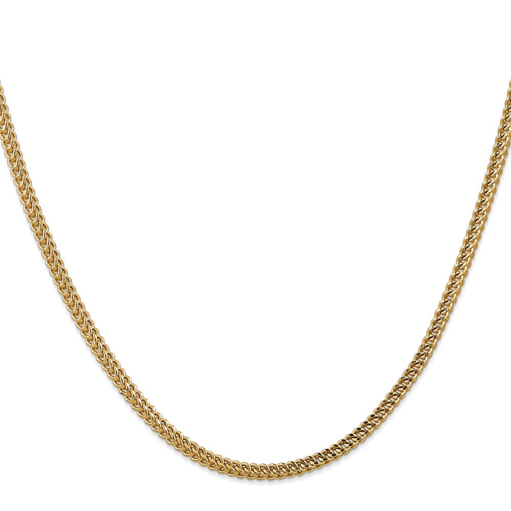 14K Gelbgold 3mm Halbmassiv Franco mit Fantasie Karabinerverschluss Halskette