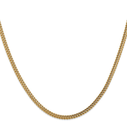 14K Gelbgold 3mm Halbmassiv Franco mit Fantasie Karabinerverschluss Halskette