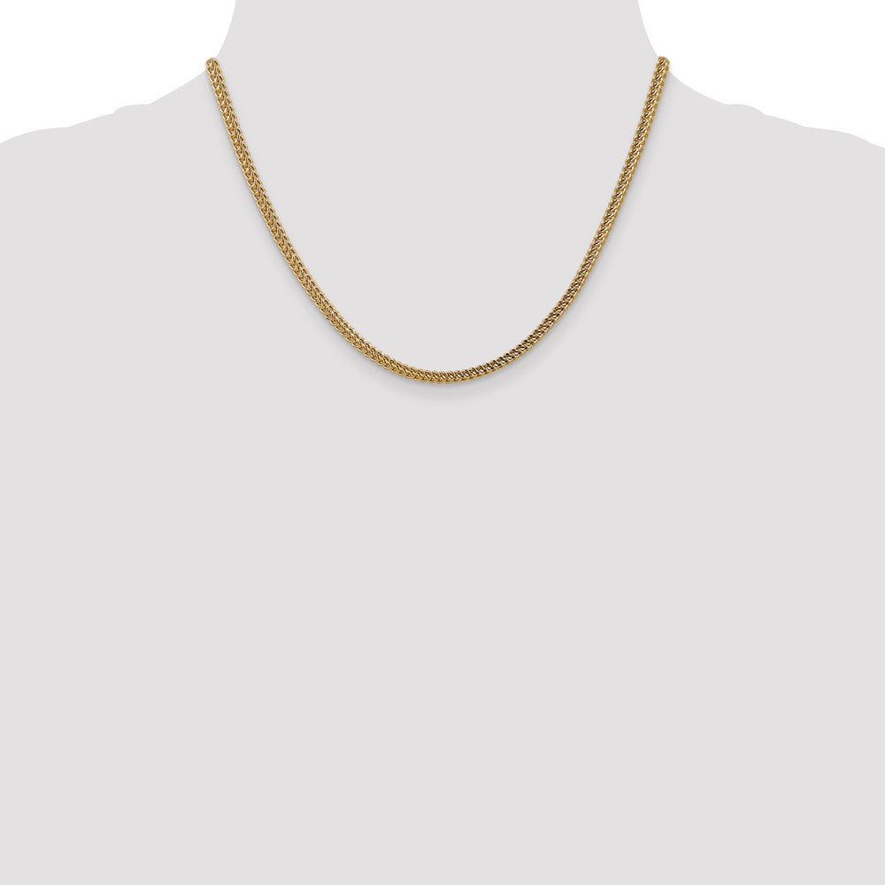 14K Gelbgold 3mm Halbmassiv Franco mit Fantasie Karabinerverschluss Halskette