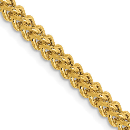 14K Gelbgold 3mm Halbmassiv Franco mit Fantasie Karabinerverschluss Halskette