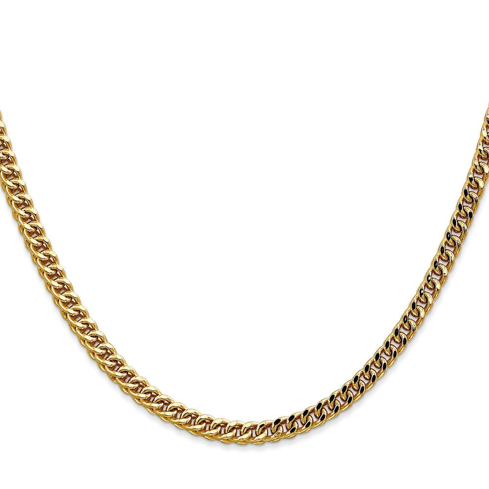 14K Gelbgold 3.7mm Halbmassiv Franco mit Fantasie Karabinerverschluss Halskette