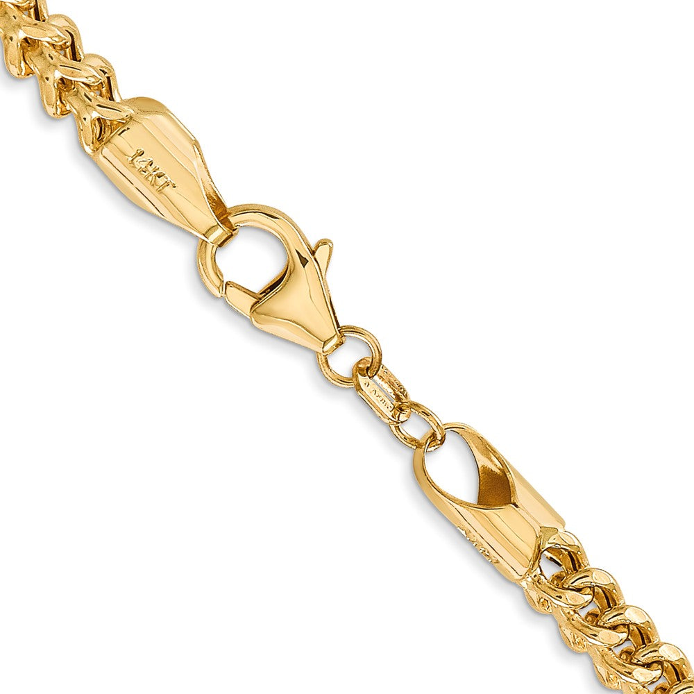 14K Gelbgold 3.7mm Halbmassiv Franco mit Fantasie Karabinerverschluss Halskette